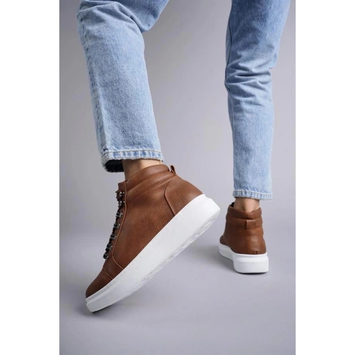 SLW206 Ottawa Bağcıklı Cilt Erkek Günlük Spor Bot BT - Taba