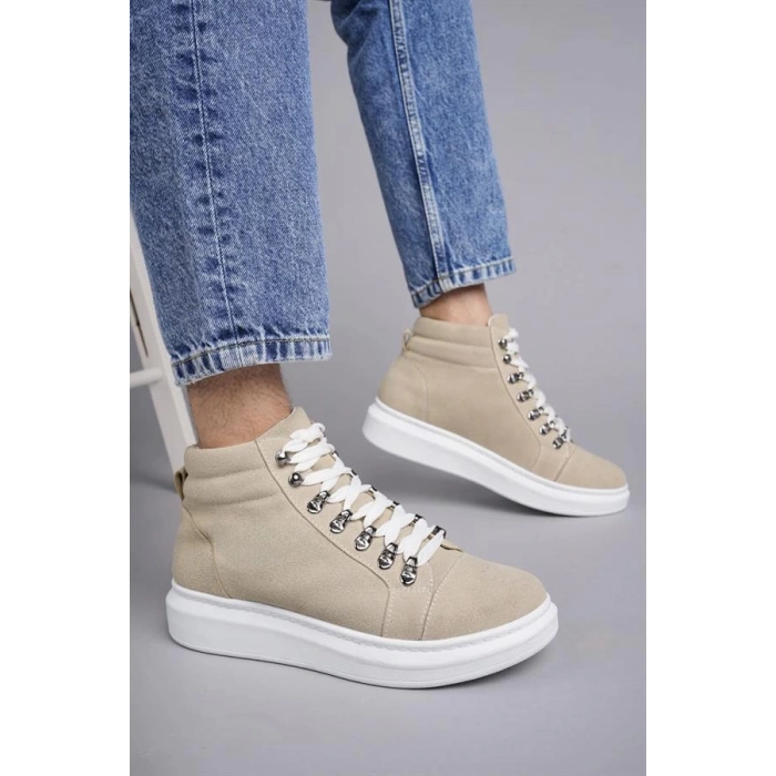 SLW206 Ottawa Bağcıklı Süet Erkek Günlük Spor Bot BT - Krem