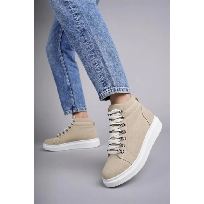 SLW206 Ottawa Bağcıklı Süet Erkek Günlük Spor Bot BT - Krem