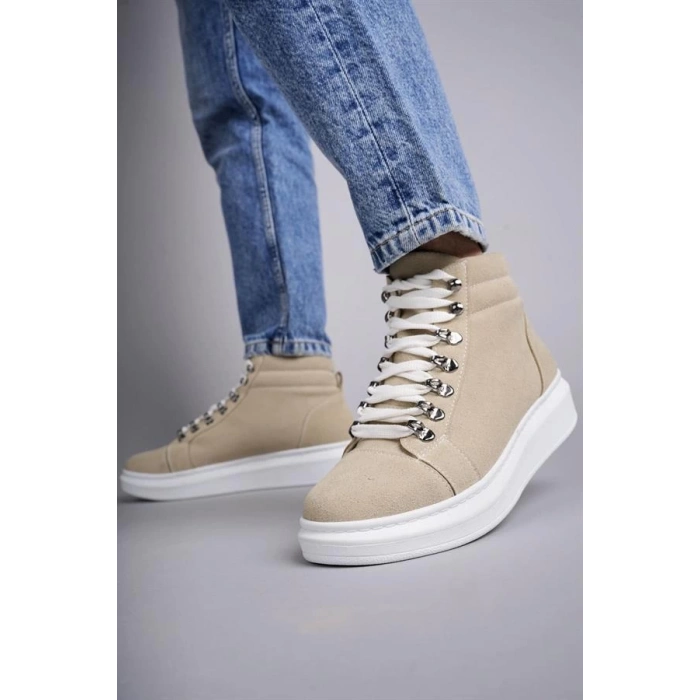 SLW206 Ottawa Bağcıklı Süet Erkek Günlük Spor Bot BT - Krem