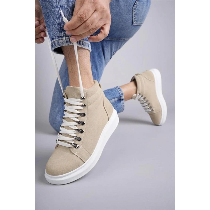 SLW206 Ottawa Bağcıklı Süet Erkek Günlük Spor Bot BT - Krem