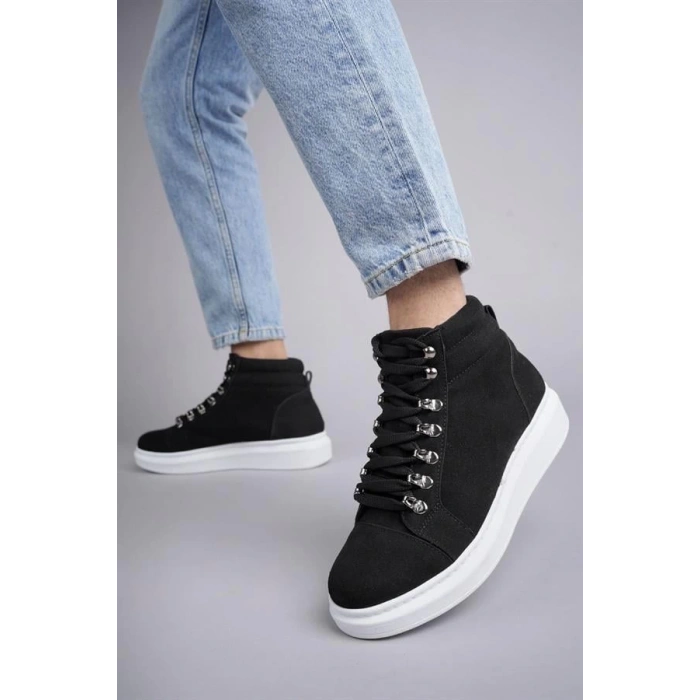 SLW206 Ottawa Bağcıklı Süet Erkek Günlük Spor Bot BT - Siyah