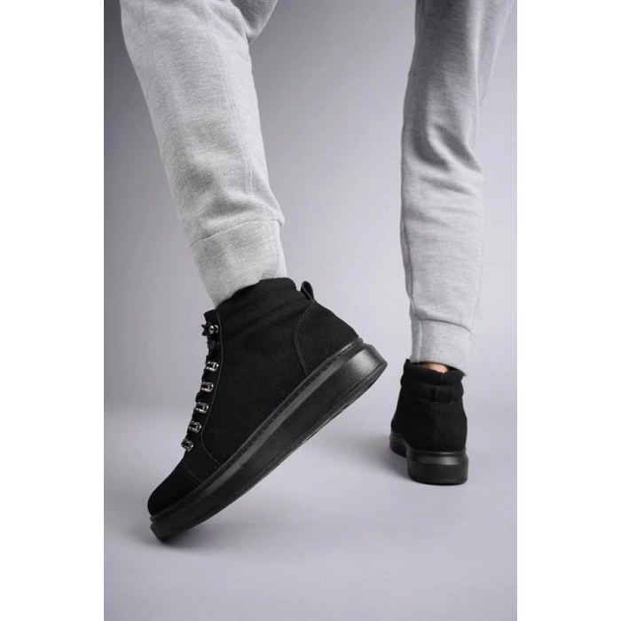 SLW206 Ottawa Bağcıklı Süet Erkek Günlük Spor Bot ST - Siyah