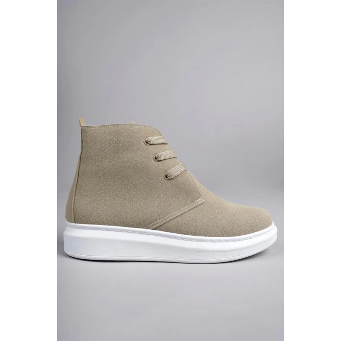 SLW207 Oslo Bağcıklı Süet Erkek Günlük Spor Bot BT - Krem