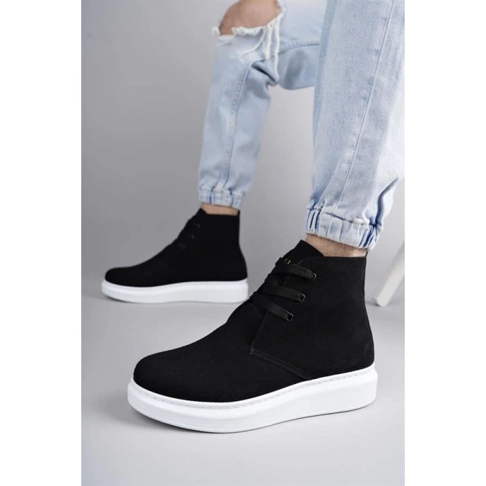 SLW207 Oslo Bağcıklı Süet Erkek Günlük Spor Bot BT - Siyah