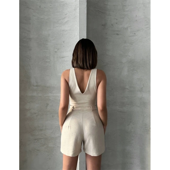 Şortlu keten takım