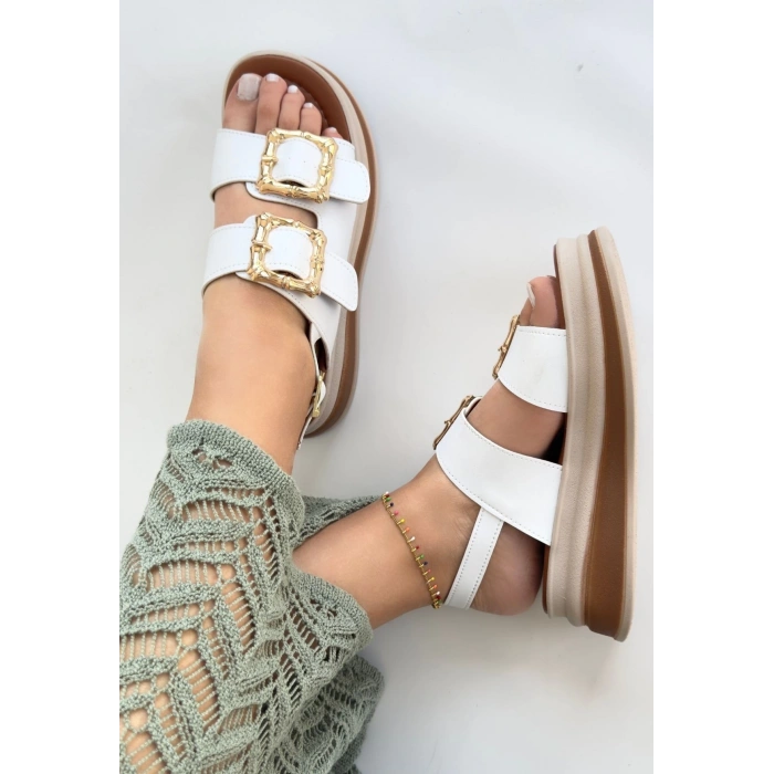 Stan Beyaz Cilt Sandalet