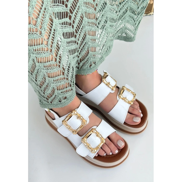 Stan Beyaz Cilt Sandalet