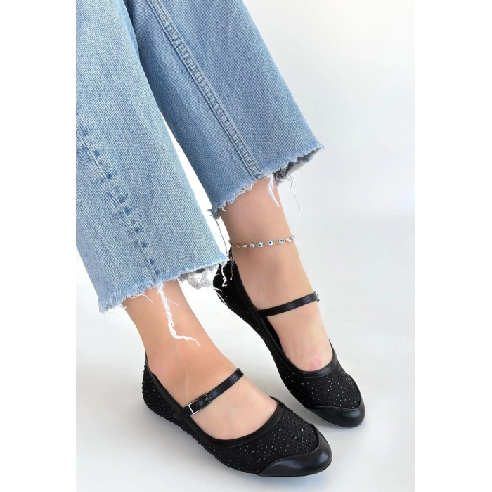 Toyan Siyah Cilt Babet Ayakkabı