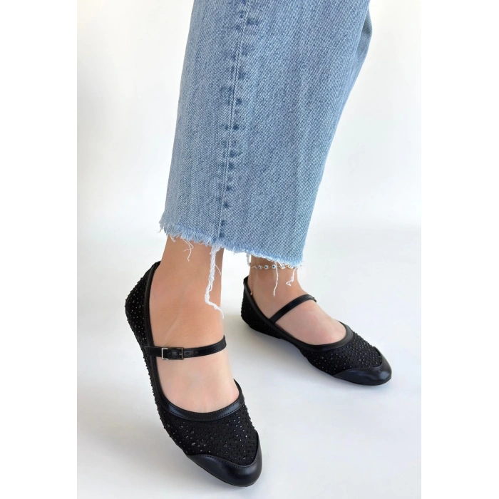 Toyan Siyah Cilt Babet Ayakkabı