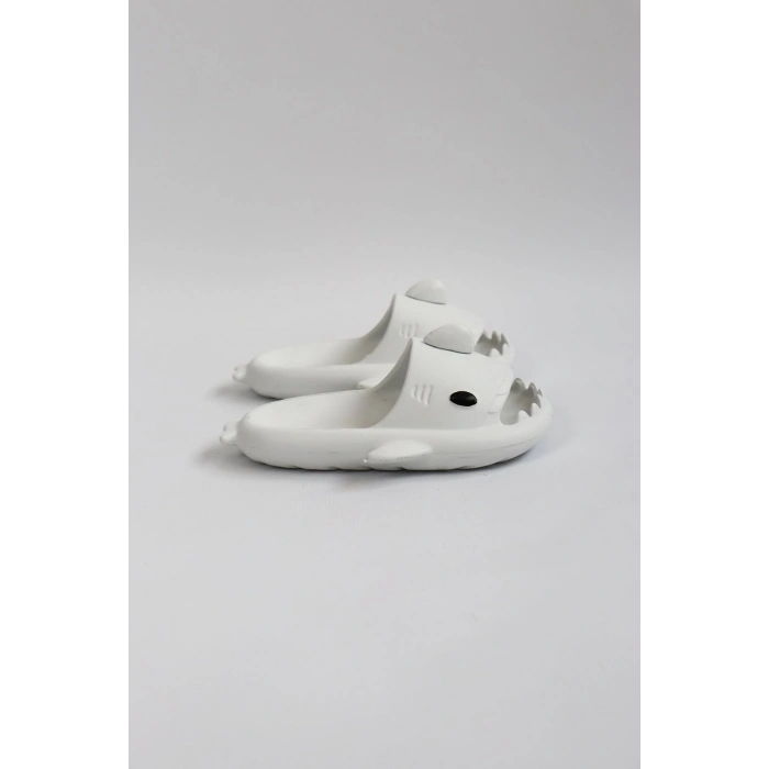 WG500 Köpekbalığı Beyaz Unisex Tam Ortopedik Terlik Shark Slides Cocuk