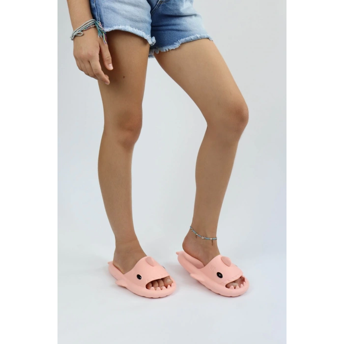 WG500 Köpekbalığı Pembe Unisex Tam Ortopedik Terlik Shark Slides