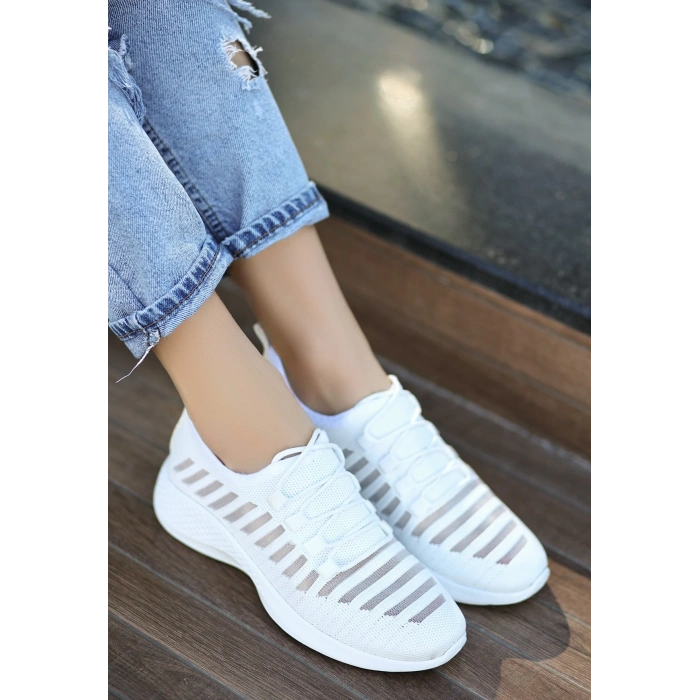 Wina Beyaz Triko Spor Ayakkabı