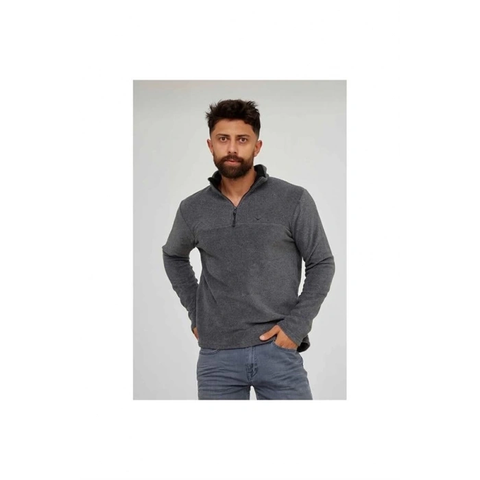 Yarım Fermuar Dik Yaka Erkek Polar