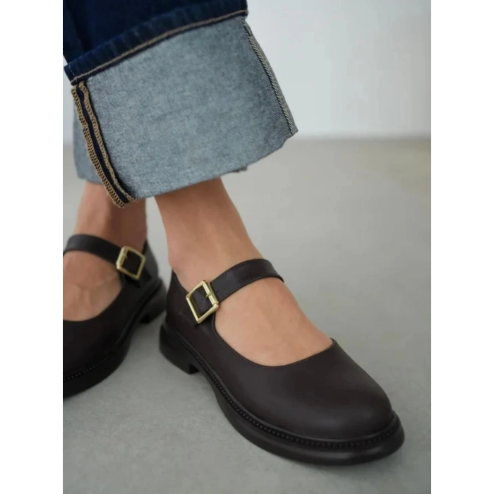 Yokox Kahverengi Cilt Oxford Ayakkabı