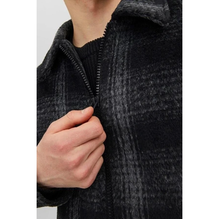 Yün Görünümlü Ekose Ceket