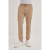 0004 Düğme Kapamalı Beli ve Paçası Lastikli Jogger Erkek Pantolon BEJ