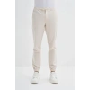 0004 Düğme Kapamalı Beli ve Paçası Lastikli Jogger Erkek Pantolon EKRU