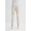 0004 Düğme Kapamalı Beli ve Paçası Lastikli Jogger Erkek Pantolon EKRU