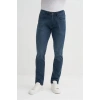 0756 Terry Boru Paça Normal Bel Slim Fit Erkek Kot Pantolon Lacivert