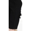 125001 Paçası Yırtmaçlı Püskül Detaylı Beli İpli Kadın Müslin Pantolon Siyah