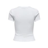 15339774 Likralı Fitilli Slim Fit Kadın T-Shirt Beyaz