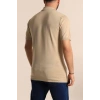 2570 Fermuarlı Polo Yaka Merselize Kumaş Kolu Ve Beli Lastikli Erkek TShirt Taş