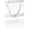 316L Çelik A Harfli Silver Renk İtalyan Zincirli Kolye