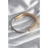 316L Çelik Gold Gümüş Renk Zirkon Taşlı VIP Seri Kadın Kelepçe