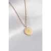 316L Çelik Gold Renk Burçlar İşleme Kadın Kolye