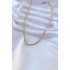 316L Çelik Gold Renk Burgu Model 45 cm Kadın Kolye