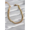 316L Çelik Gold Renk Kalın İtalyan Zincir Model Kadın Bileklik