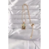 316L Çelik Gold Renk Karışık Mineli El Figür Tarot Kolye