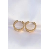 316L Çelik Gold Renk Zirkon Taşlı Model Halka Küpe