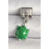 316L Çelik Gümüş Renk Yeşil Kaplumbağa Model Nomination Charm
