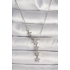 316L Çelik Gümüş Renk Zincir Zirkon Taşlı Yıldız Model Kadın Kolye