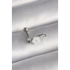 316L Çelik Gümüş Renk Zirkon Taş Detay Beyaz Çiçek Model Tragus Piercing