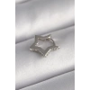 316L Çelik Gümüş Renk Zirkon Taş Detay Yıldız Model Tragus Piercing