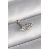 316L Çelik Gümüş Renk Zirkon Taşlı Dal Tragus Piercing