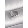 316L Çelik Gümüş Renk Zirkon Taşlı Kelebek Model Tragus Piercing