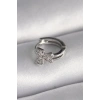 316L Çelik Gümüş Renk Zirkon Taşlı Kurdele Model Tragus Piercing