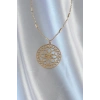 316L Çelik Zincir Gold Renk Lotus Model Kolye