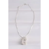 316L Çelik Zincirli Zirkon Taşlı C Harfli Silver Renk Bubble Kolye