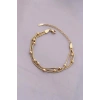 316L Kararmaz Çelik Gold Renk Top Zincirli Kadın Bileklik