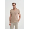 4012 Örgü Polo Yaka Erkek TShirt Bej