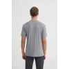 4203 Viskon Kumaş Bisiklet Yaka Regular Fit Erkek T-Shirt GRİ