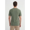 4203 Viskon Kumaş Bisiklet Yaka Regular Fit Erkek T-Shirt HAKİ