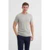 4623 Bisiklet Yaka Basıc Erkek T-Shirt Gri