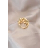 Ayarlamalı Gold Renk Metal Bombeli Boluncuk Model Yüzük