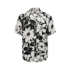 Erkek Çiçek Desenli Kısa Kollu Erkek Gömlek